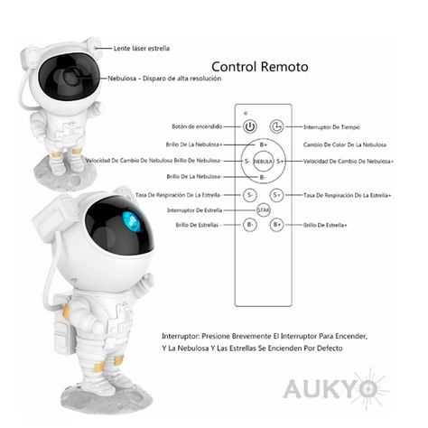 Lampara Proyector Astronauta De Galaxia Luz Led rgb-premium-2