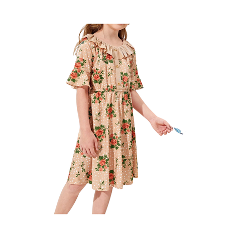 Vestido Bohemio Floral con Volantes para Niñas-0