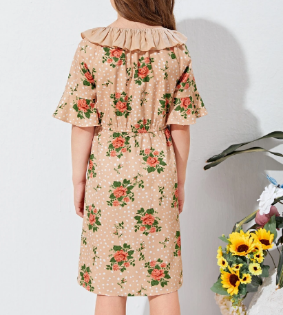 Vestido Bohemio Floral con Volantes para Niñas-1