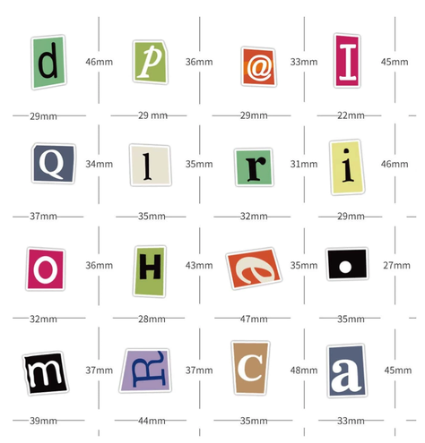 Set de Pegatinas de Letras Coloridas-1