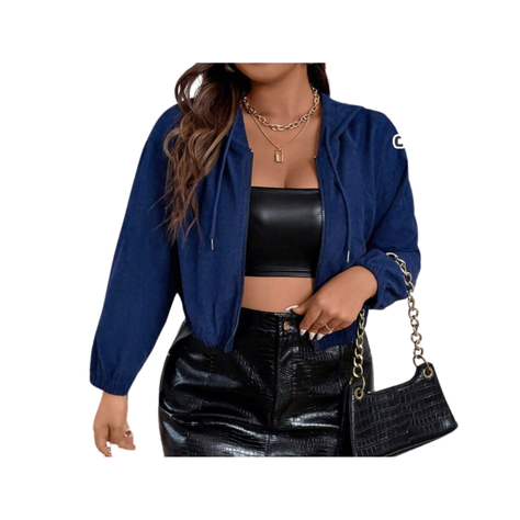 🧥 Chaqueta Casual con Capucha - Azul Marino - Talla XL-0
