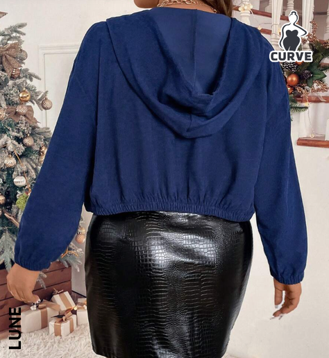 🧥 Chaqueta Casual con Capucha - Azul Marino - Talla XL-5