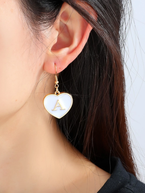 Pendientes de Corazón con Inicial-1