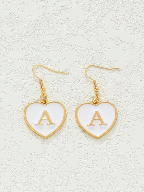 Pendientes de Corazón con Inicial-2