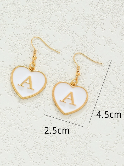 Pendientes de Corazón con Inicial-3