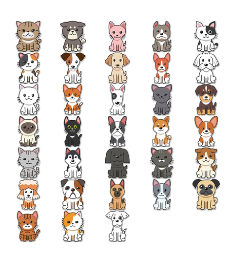 Set de Pegatinas de Mascotas Adorables-2