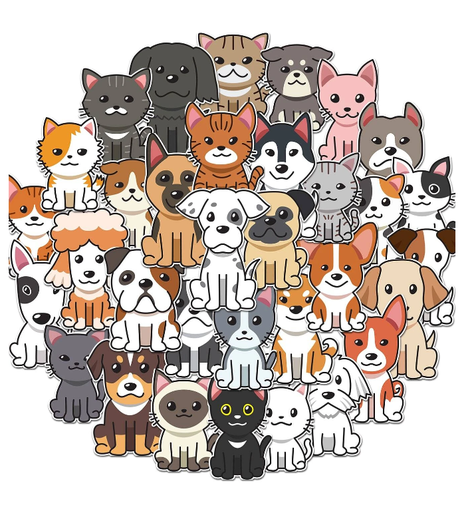 Set de Pegatinas de Mascotas Adorables-3