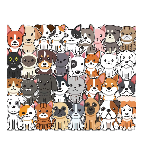 Set de Pegatinas de Mascotas Adorables-5
