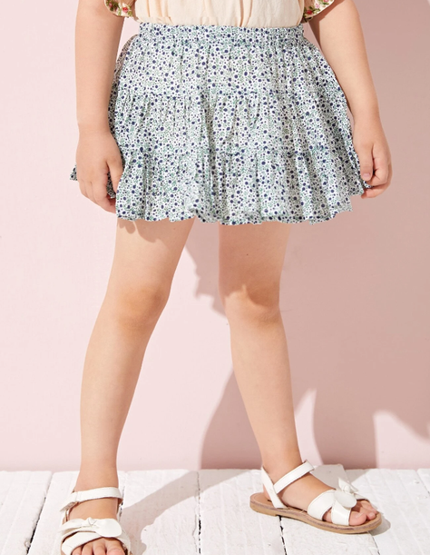 Falda Bohemia con Estampado Floral para Niñas-6