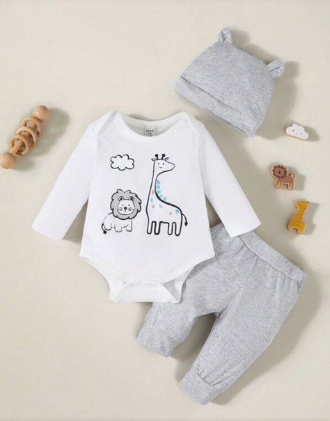 Conjunto de Bebé con Estampado de Dibujos Animados-0