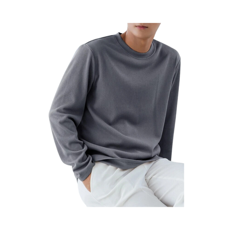 Suéter de Canalé Oversized en Neblina Azul-0