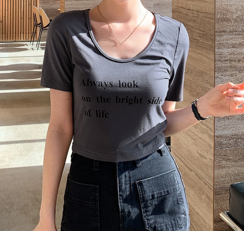 Camiseta Casual con Estampado de Frase-3
