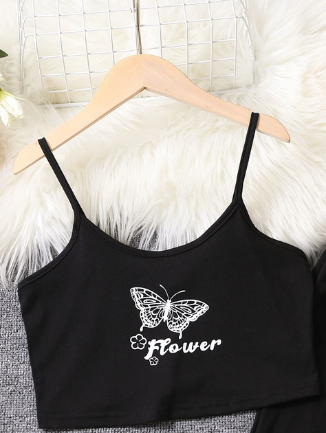 Conjunto Deportivo de 2 Piezas con Estampado de Mariposa-5