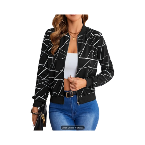 Chaqueta Casual - Estilo Gráfico Geométrico-0
