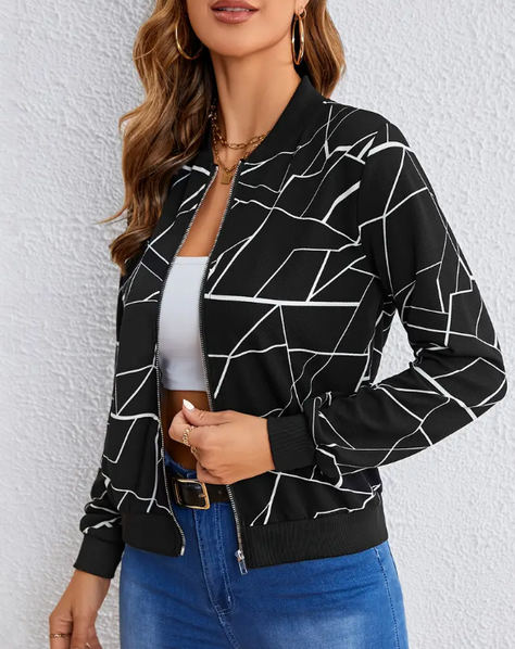 Chaqueta Casual - Estilo Gráfico Geométrico-3
