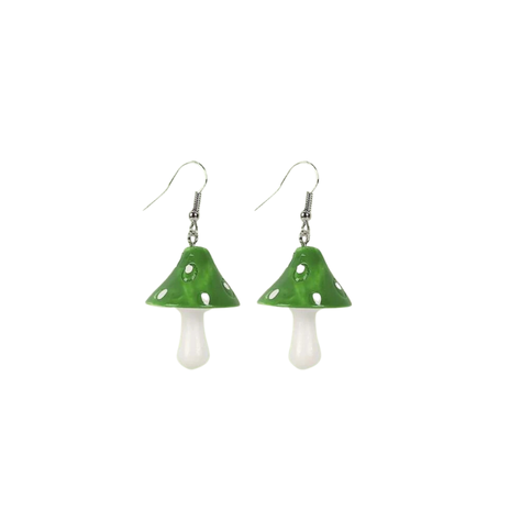Pendientes con Diseño de Setas - Verde-0