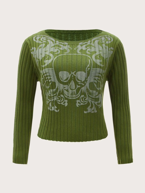 Jersey Casual con Estampado de Halloween - Verde-1