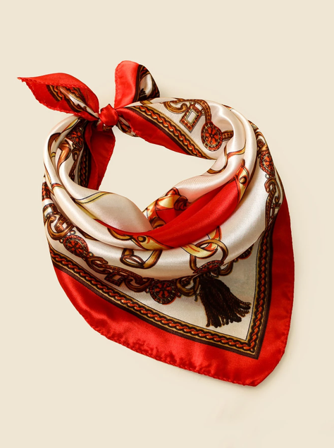 Pañuelo Multicolor de Poliéster - Tonos Rojos-1