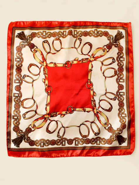 Pañuelo Multicolor de Poliéster - Tonos Rojos-2