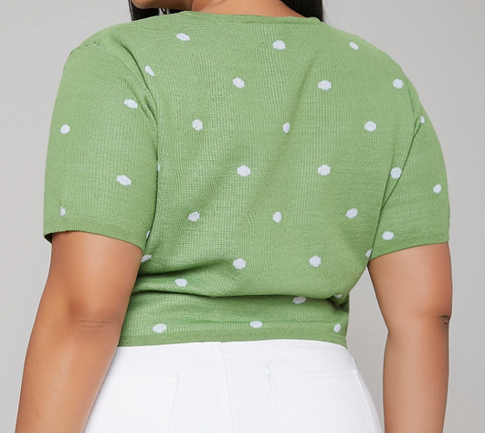 Top Verde de Lunares Tallas Grandes-2