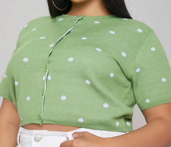 Top Verde de Lunares Tallas Grandes-3