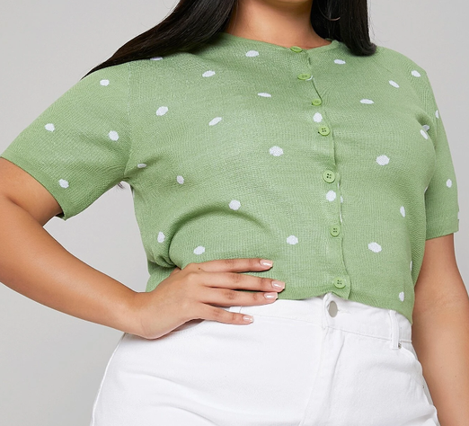 Top Verde de Lunares Tallas Grandes-6
