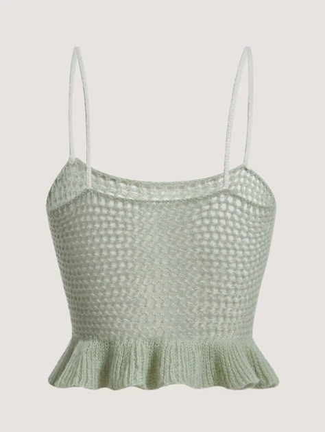 Top con Volantes en Bajo - Verde Menta-2