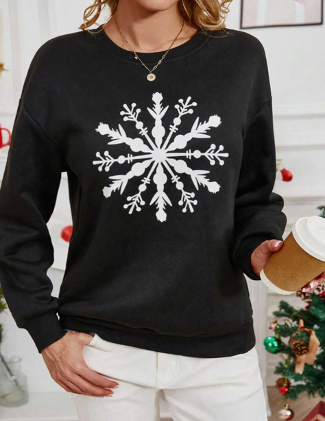 ❄️ Polerón Casual con Copo de Nieve - Talla XL-3