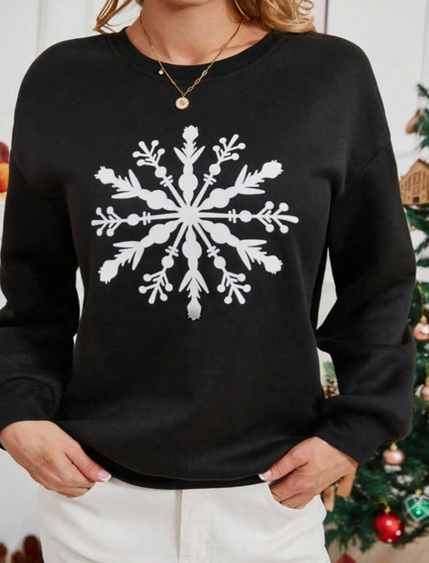 ❄️ Polerón Casual con Copo de Nieve - Talla XL-4