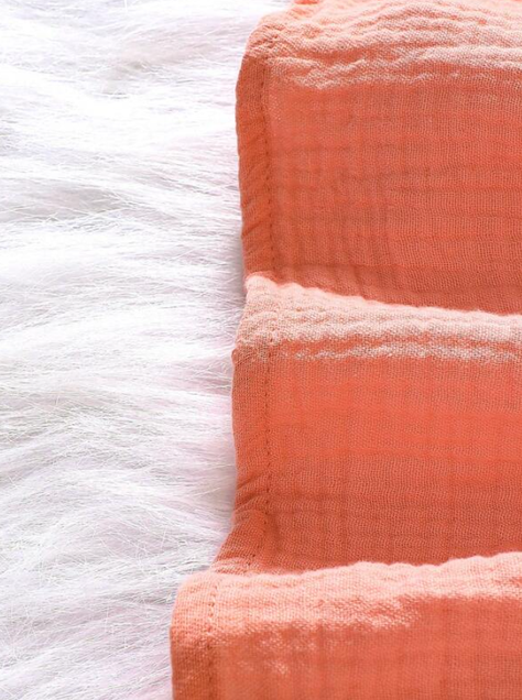 Vestido A-Line Naranja para Niñas con Volantes-7
