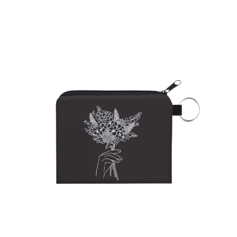 Monedero Estampado Floral - Blanco y Negro-0