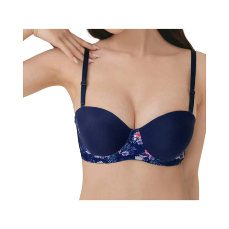 Sujetador Azul Marino con Estampado Floral-0