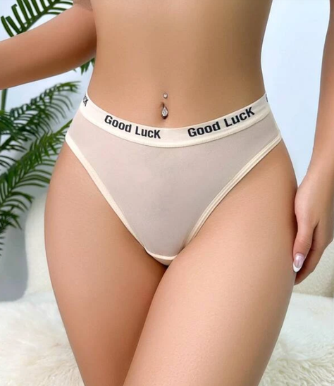 Tanga Color Albaricoque con Diseño Transparente-2