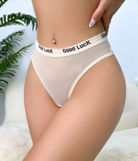 Tanga Color Albaricoque con Diseño Transparente-4