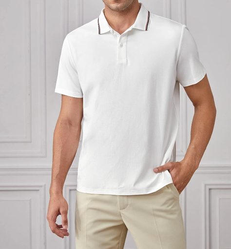 Polo Blanco Casual para Hombre-2
