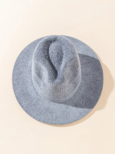 Sombrero de Ala Ancha en Gris-3