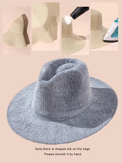Sombrero de Ala Ancha en Gris-4