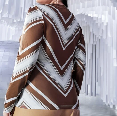 Blusa Casual con Estampado Zigzag-1