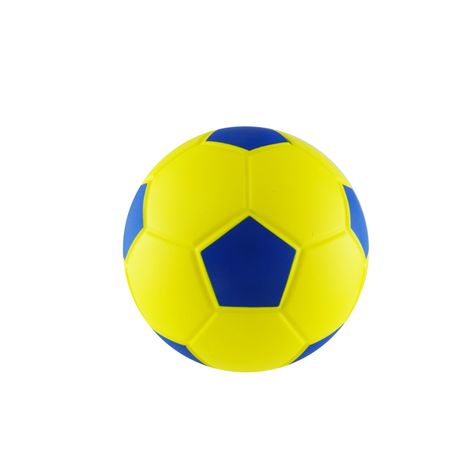BALON ESPONJA PU. FUTBOL 8"  AMARILLO/AZUL-0