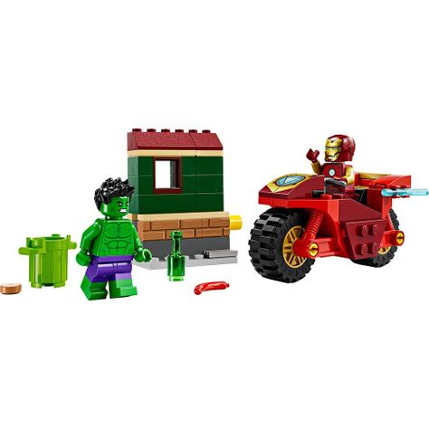 Lego Iron Man con Moto y Hulk (76287)-2