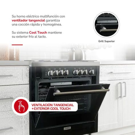 Cocina 5 quemadores horno de 104 Lts-3