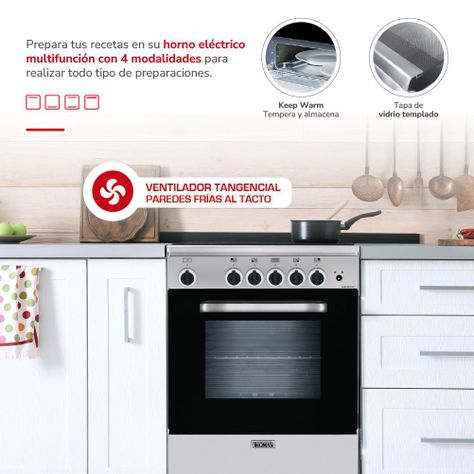 Cocina 4 quemadores horno de 70 Lts-2