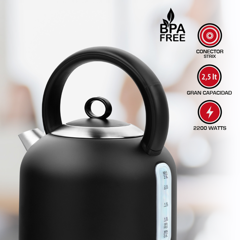 Hervidor Negro Mate 2.5 lts TH-6510N-2