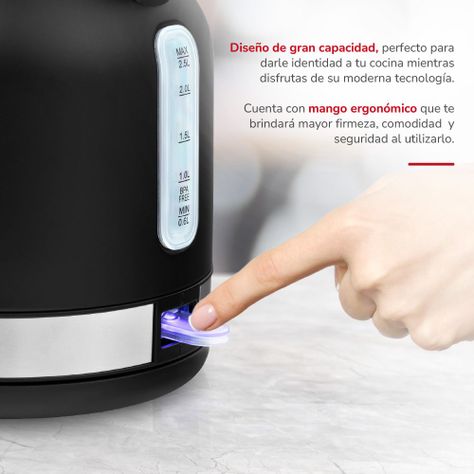 Hervidor Negro Mate 2.5 lts TH-6510N-3