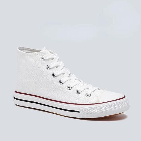Zapatilla Urbana De lona Casual Caña Alta Blanca-7253-1
