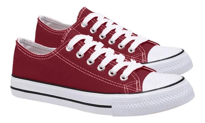 Zapatilla Urbana De Lona Unisex Casual - Burdeo - 7087-2