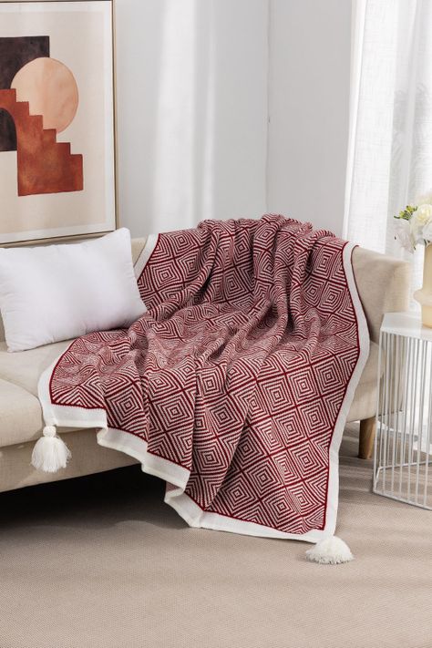 MANTA PAR EL SOFA CON ESTAMPADO TEJIDA-1