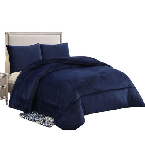 COBERTOR DE INVIERNO PLUSH LISO 2 PLAZAS AZUL.-0