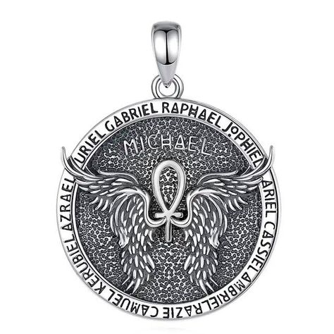 Colgante 7 arcángeles full definición en plata fina 950-0