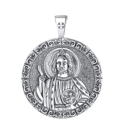 Colgante San judas macizo en plata fina 950-0